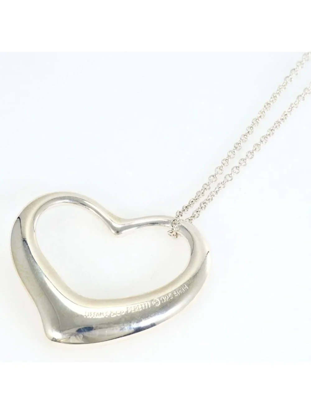 Tiffany & Co Open Heart Large 925 Sterling Silver Necklace 74